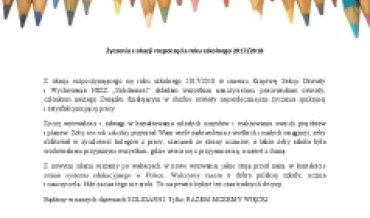 Życzenia z okazji rozpoczęcia roku szkolnego 2017/2018